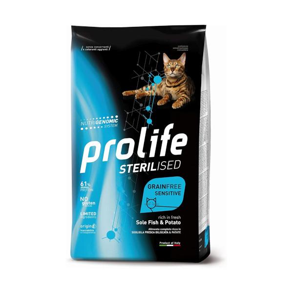 Prolife Sterilised Grain Free Sogliola&Patate 400gr Crocchette per Gatti Prolife Sterilised Grain Free Sogliola&Patate 400gr Crocchette per Gatti